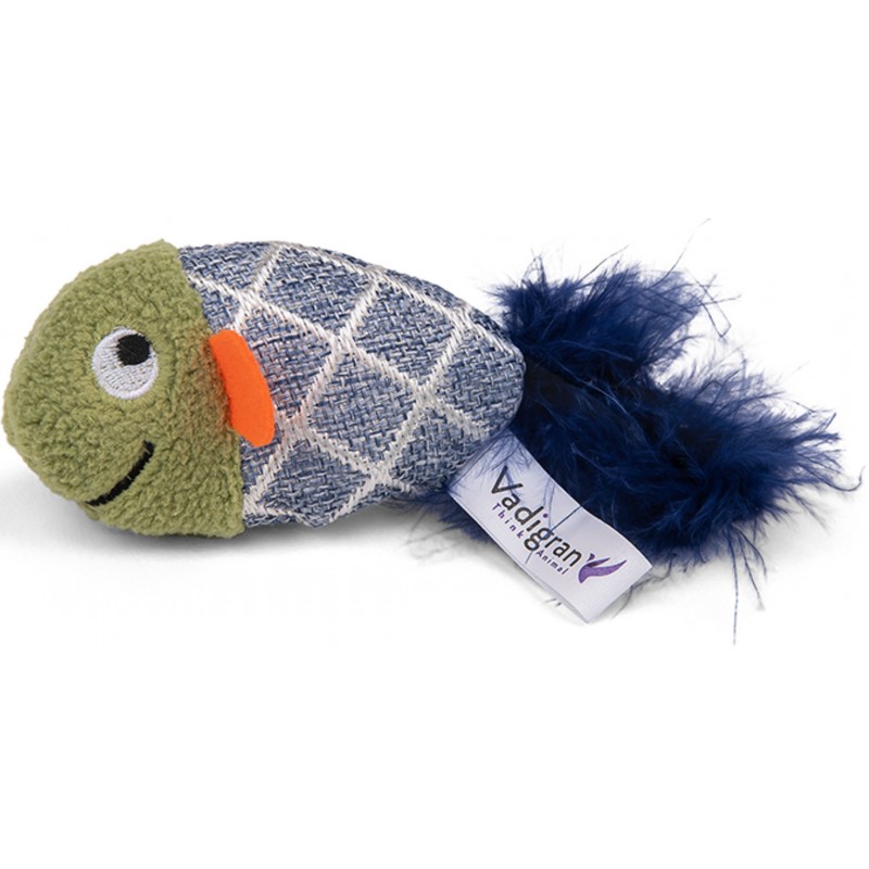 Jouet chat Fancy Poisson gris à carreaux 13cm - Vadigran Jouet chat Fancy Poisson gris à carreaux 13cm - Vadigran
