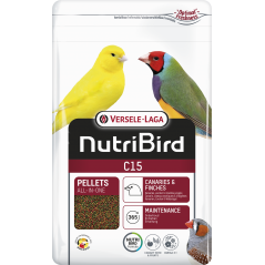 C15 Granulés extrudés - aliment d'entretien pour canaris, oiseaux exotiques et indigènes 1kg - Nutribird 422105 Nutribird 6,5...