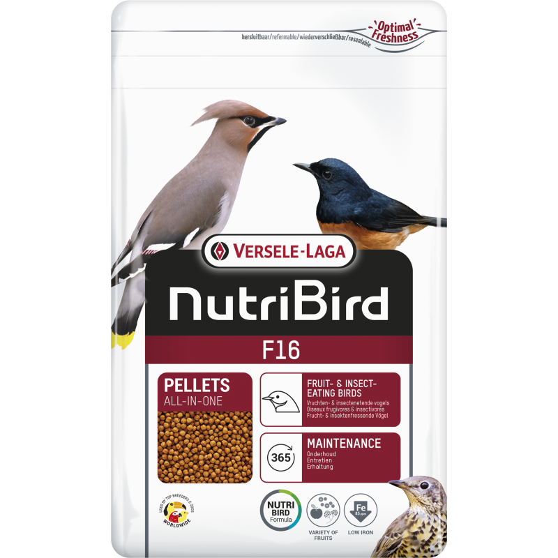 F16 Granulés extrudés - aliment d'entretien pour oiseaux frugivores et insectivores 800gr - Nutribird 422111 Nutribird 7,55 €...
