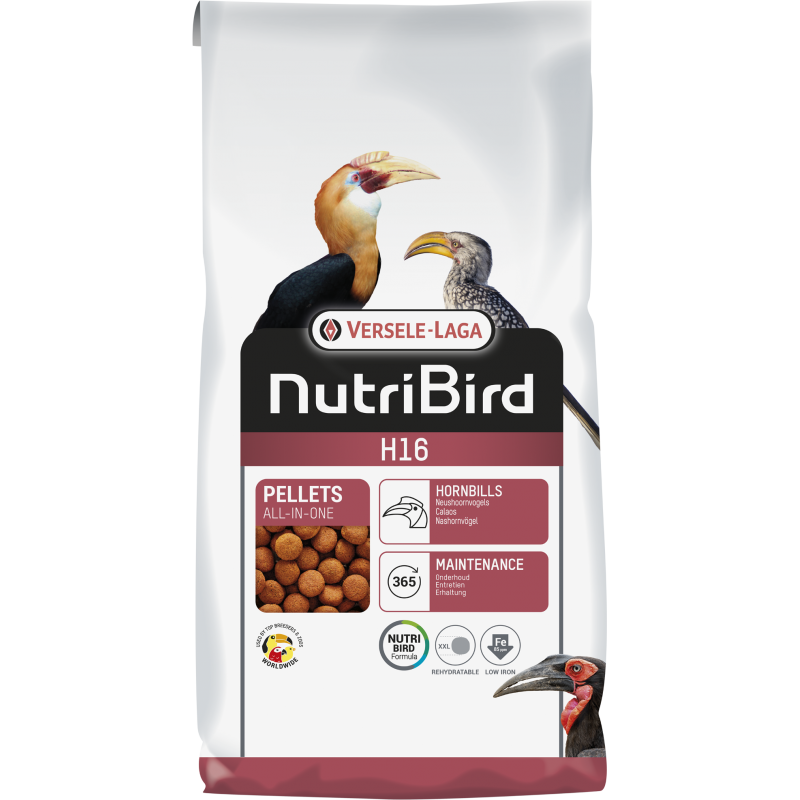 H16 Tropical Granulés extrudés - aliment d'entretien pour les calaos 10kg - Nutribird H16 Tropical Granulés extrudés - aliment d'entretien pour les calaos 10kg - Nutribird