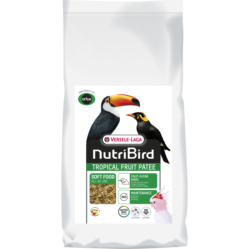 Tropical Fruit Patée Aliment complet pour oiseaux frugivores 25kg - Nutribird Tropical Fruit Patée Aliment complet pour oiseaux frugivores 25kg - Nutribird