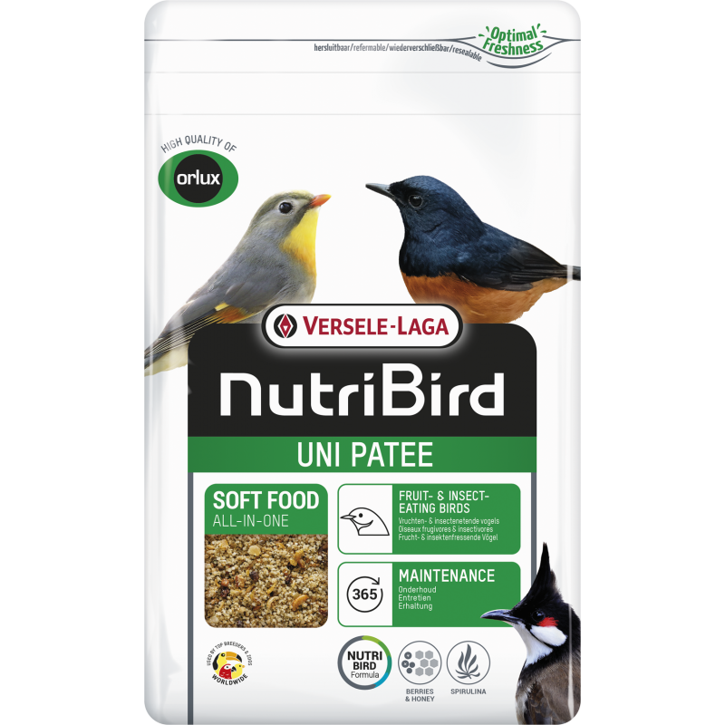 Uni Patée Aliment complet pour oiseaux frugivores et insectivores 1kg - Nutribird 422146 Nutribird 6,40 € Ornibird