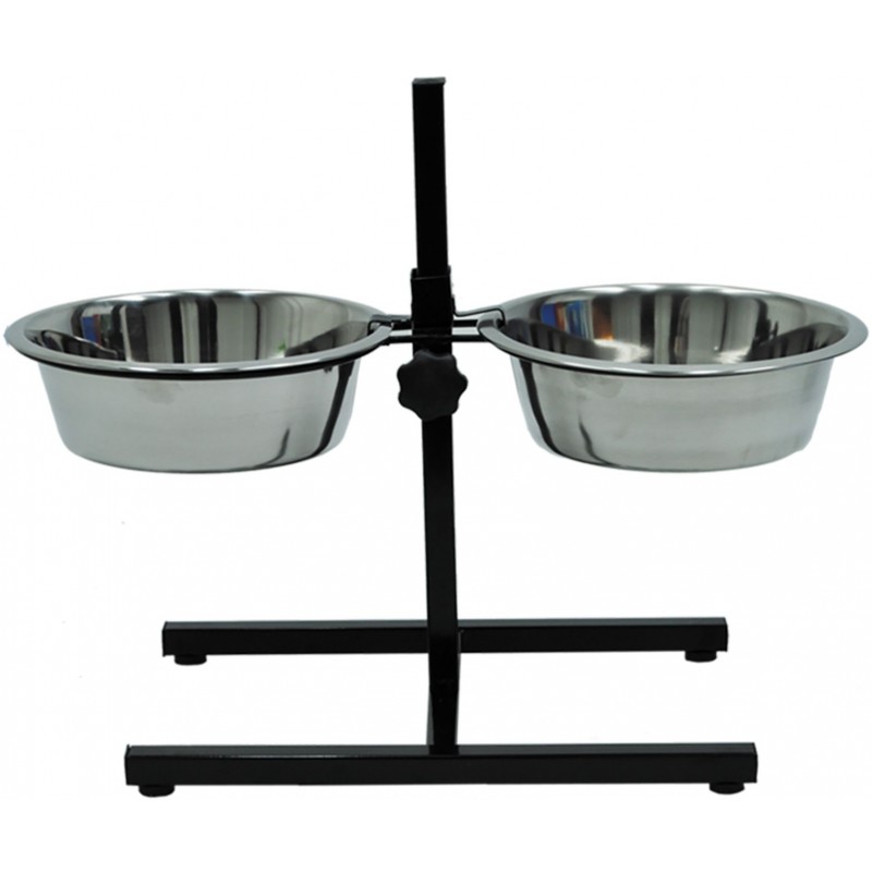 Bar à chien avec 2 mangeoires inox 2x1570ml - Vadigran
