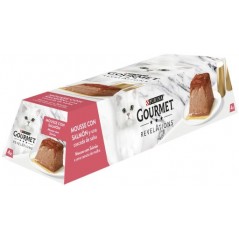Révélations - Mousseline au saumon 4x57gr - Gourmet - 3,99 € - Purina - 7613287080059 - Ornibird SRL