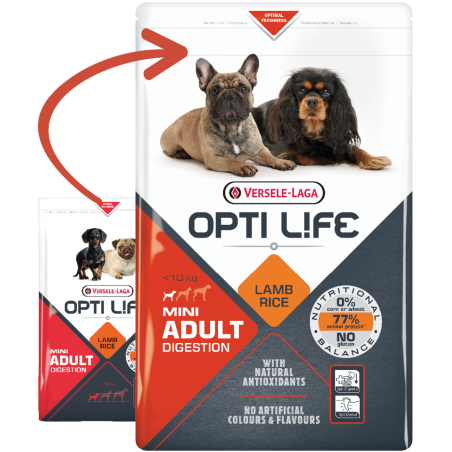 Adult Digestion Mini - petits chiens - Agneau 7,5kg - Opti Life à 42,70 € - Opti Life - 431135 - Opti Life