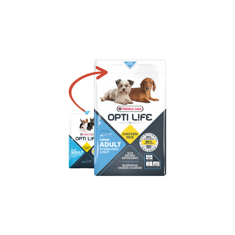 Adult Sterilised/Light Mini - petits chiens adultes - Poulet 2,5kg - Opti Life 431137 Opti Life 19,65 € Ornibird