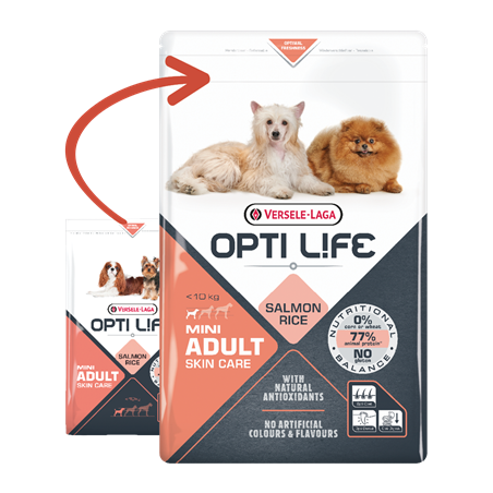 Adult Skin Care Mini - petits chiens - Saumon 2,5kg - Opti Life à 20,90 € - Opti Life - 431148 - Opti Life