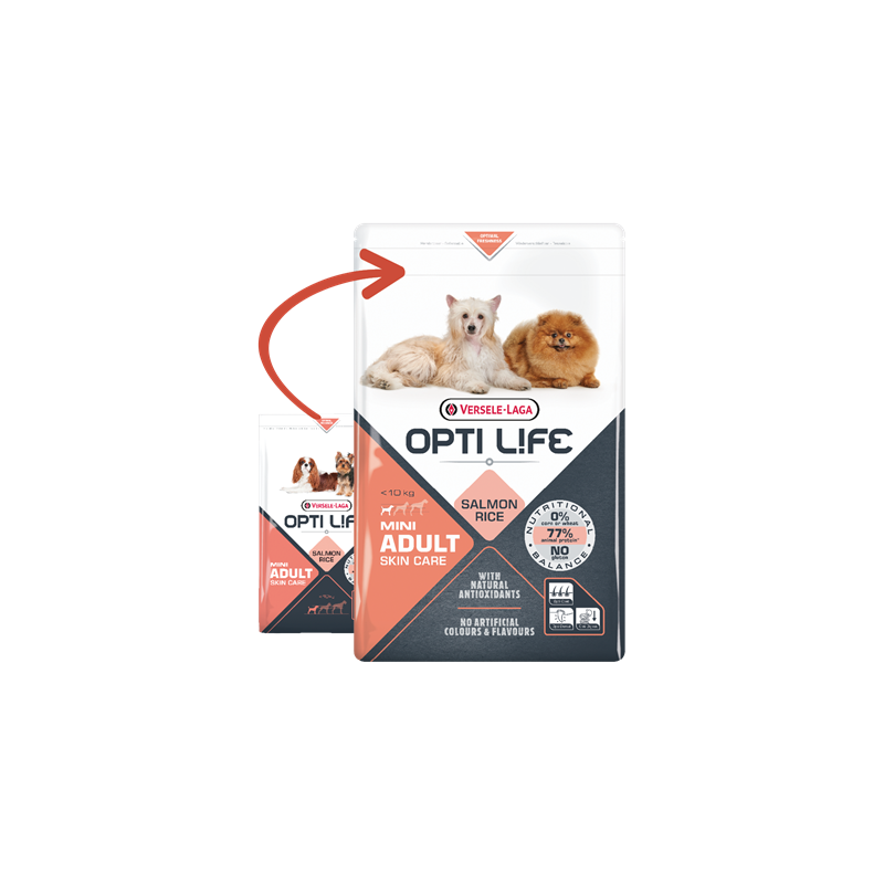 Adult Skin Care Mini - petits chiens - Saumon 7,5kg - Opti Life Adult Skin Care Mini - petits chiens - Saumon 7,5kg - Opti Life