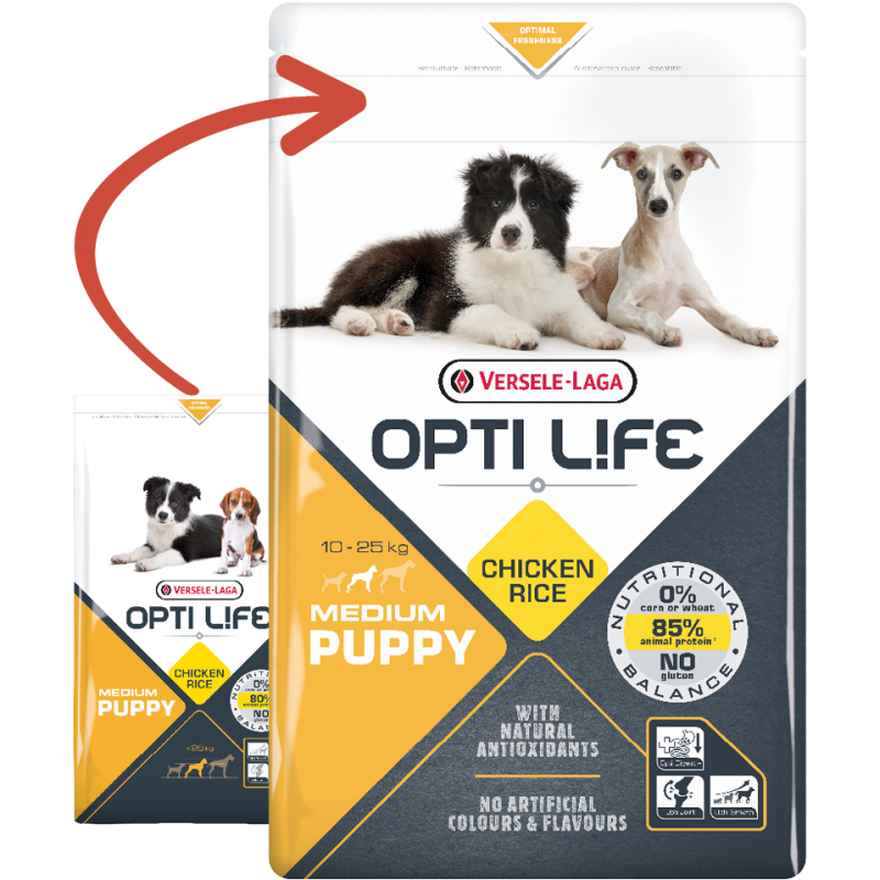 Puppy Medium - moyennes races - Poulet 2,5kg - Opti Life Puppy Medium - moyennes races - Poulet 2,5kg - Opti Life