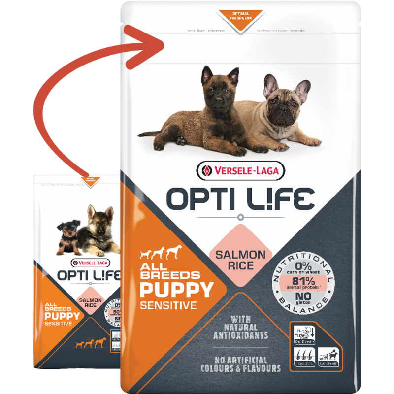 Puppy Sensitive All breeds Saumon 12,5kg - Opti Life 431163 Opti Life 73,20 € Ornibird