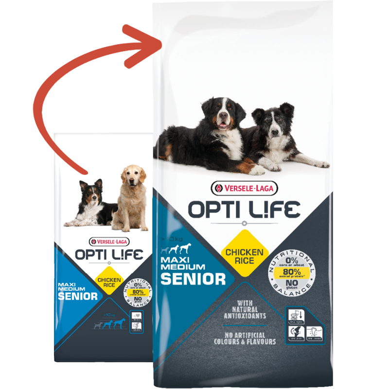 Senior Medium & Maxi - grands & moyens chiens âgés +7ans - Poulet 12,5kg - Opti Life 431158 Opti Life 63,95 € Ornibird