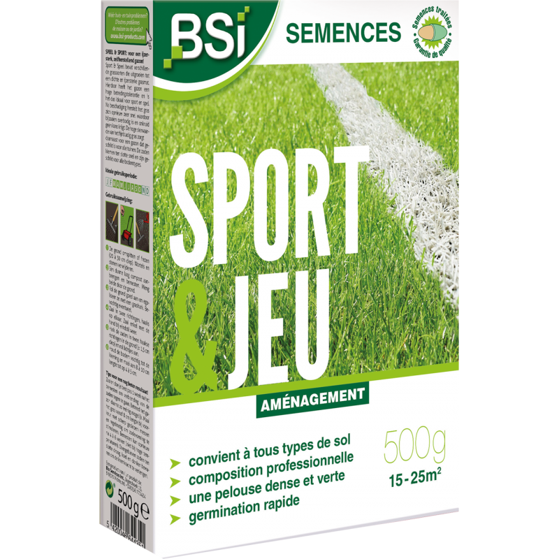 Semences Gazon Sport et Jeux 500gr - BSI Semences Gazon Sport et Jeux 500gr - BSI