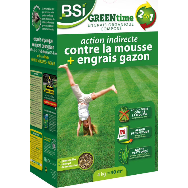 Engrais gazon complet green time 20kg - BSI Engrais gazon complet green time 20kg - BSI