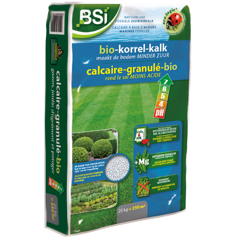 Top gazon calcaire-granulé-bio + Mgo 25kg - BSI Top gazon calcaire-granulé-bio + Mgo 25kg - BSI