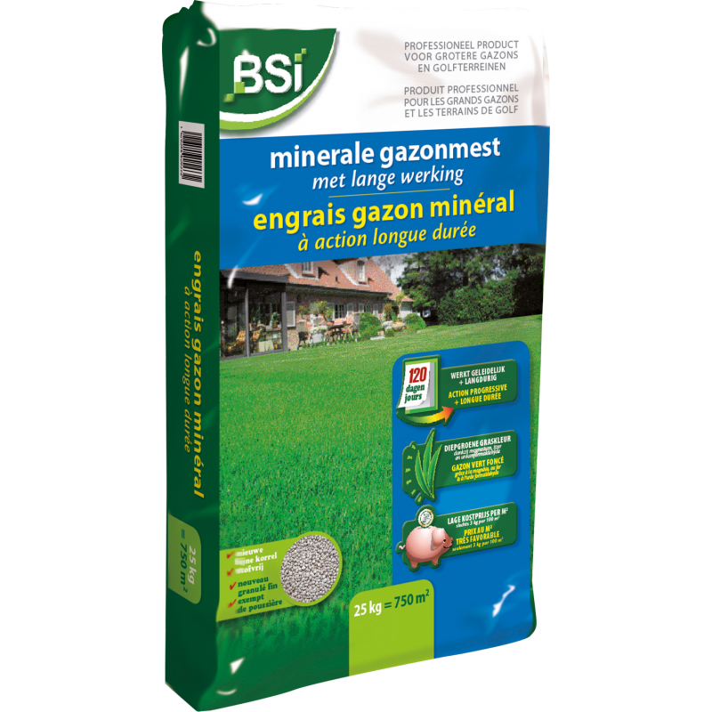 Top gazon minéral à action longue durée 25kg - BSI Top gazon minéral à action longue durée 25kg - BSI