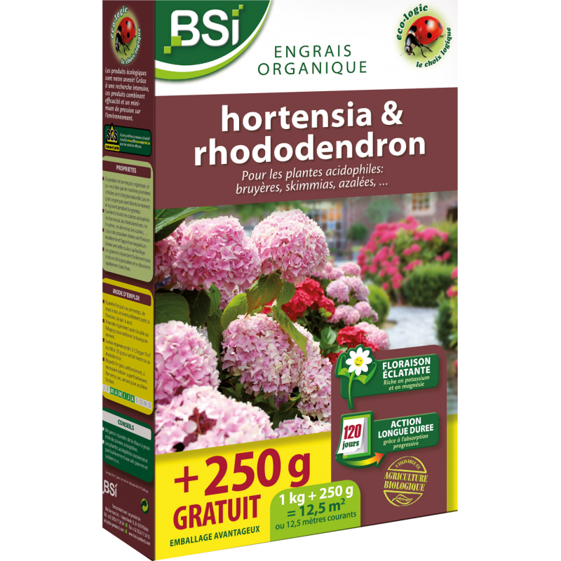 Engrais bio pour hortensia et rhododendron 1kg - BSI