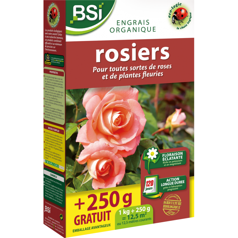 Engrais Bio pour Rosiers 1kg - BSI Engrais Bio pour Rosiers 1kg - BSI