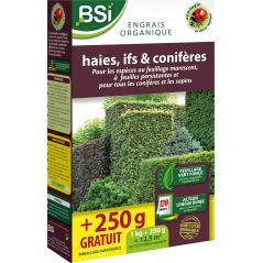 Engrais bio pour haies, ifs et conifères 1kg - BSI - 9,95 € - BSI - 5420046620324 - Ornibird SRL