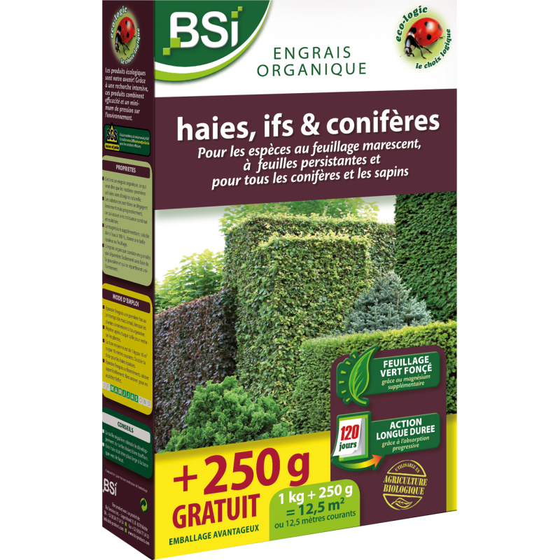 Engrais bio pour haies, ifs et conifères 4kg - BSI