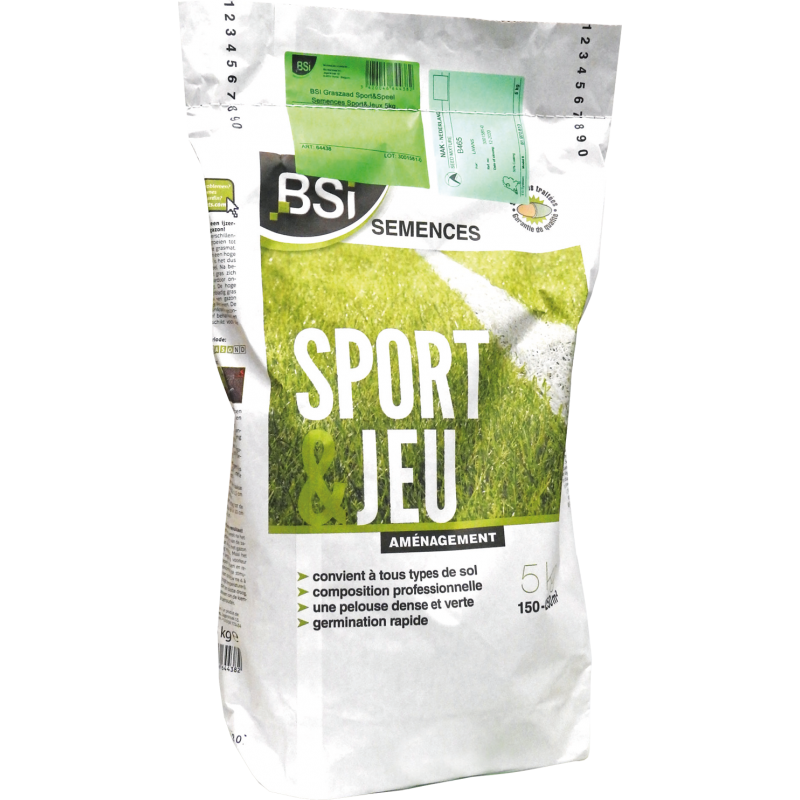 Semences Gazon Sport et Jeux 15kg - BSI Semences Gazon Sport et Jeux 15kg - BSI