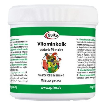 Chaux vitaminé, apport en minéraux 200gr - Quiko à 6,60 € - Quiko - 280312 - Quiko