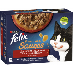 Sensations Sélection de la campagne en sauce 12x85gr - Felix à 7,29 € - Purina - 12471608 - Felix