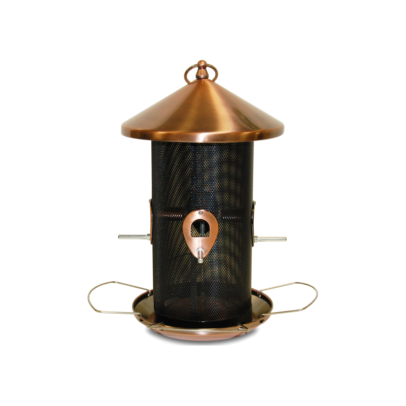 Mangeoire Silo avec toit en Cuivre 55cm Mangeoire Silo avec toit en Cuivre 55cm
