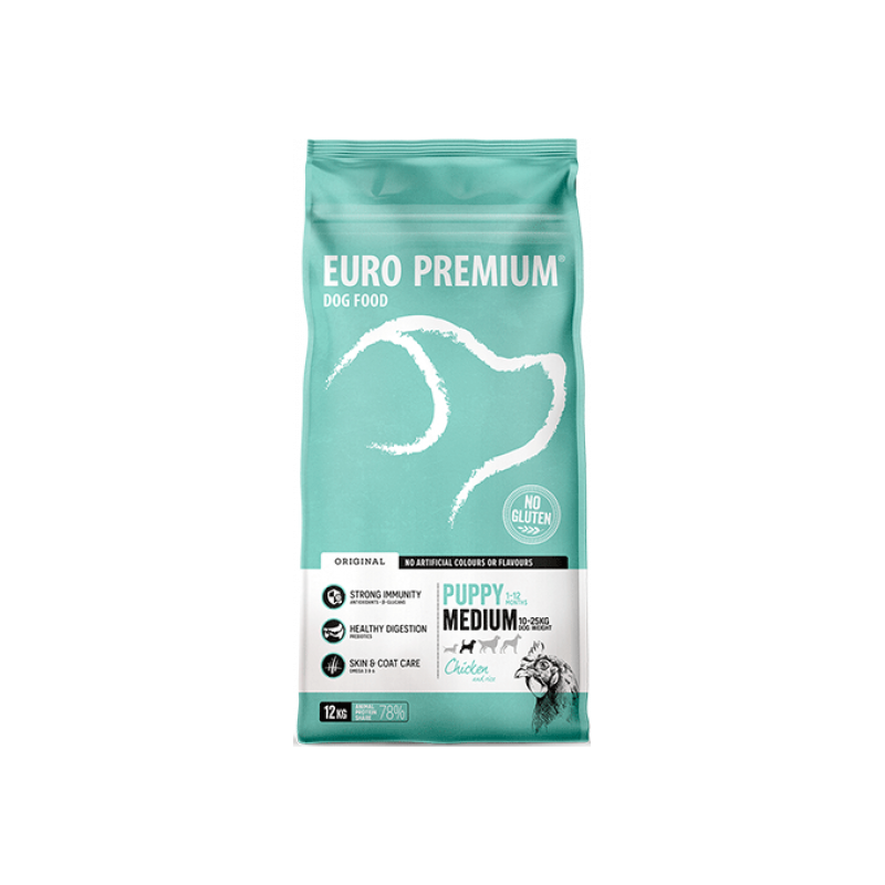 Medium Puppy Chicken & Rice 3kg - Euro Premium Medium Puppy Chicken & Rice 3kg - Euro Premium