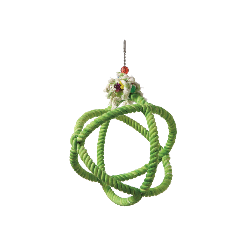 Jouets pour oiseaux Boule de corde L/Vert