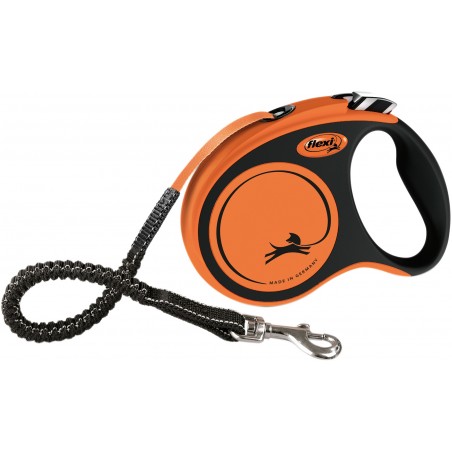 Flexi XTREME laisse sangle Orange Noir M/5m - Flexi à 38,00 € - Trixie - 21427 - Laisses / Enrouleur