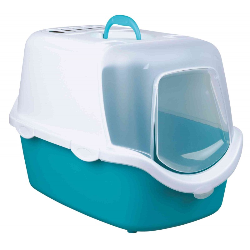 Bac à litière Vico Open Top, avec couvercle 40x40x56cm Turquoise/Blanc - Trixie