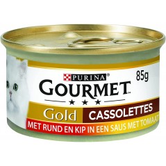 Gold - Les cassolettes Chicken 85gr - Gourmet à 1,09 € - Purina - 12475312 - Gourmet