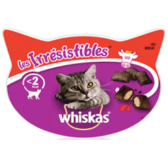 Les irrésistibles Boeuf 8gr - Whiskas à 2,39 € - Whiskas - 176310 - Whiskas