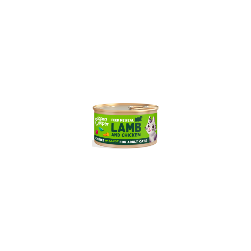 Morceaux en sauce pour Chat Agneau et Poulet 85gr - Edgard & Cooper