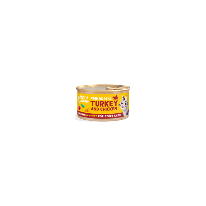 Morceaux en sauce pour Chat Dinde et Poulet 85gr - Edgard & Cooper