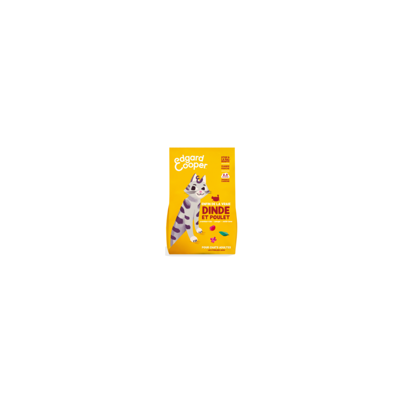 Croquettes Chat Dinde et poulet 2kg - Edgard & Cooper