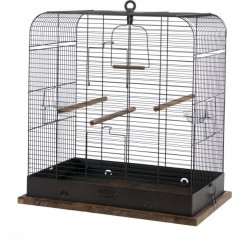Cage oiseaux avec son meuble Chic Patio Noir - Jardinerie du théâtre