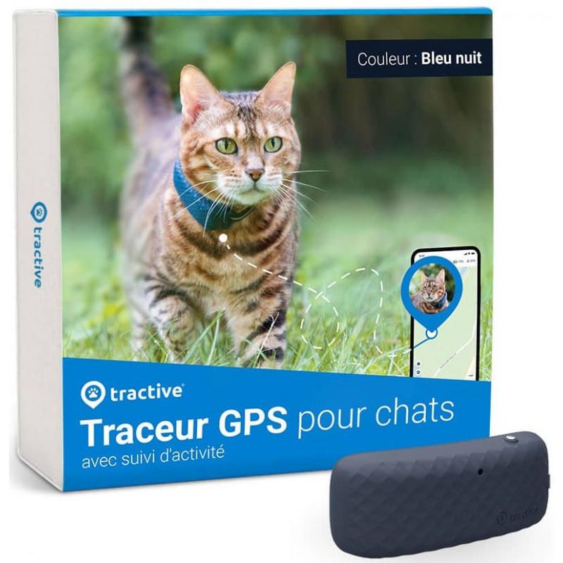 Collier GPS pour chats Tractive GPS CAT 4 Bleu nuit à 50,40 €