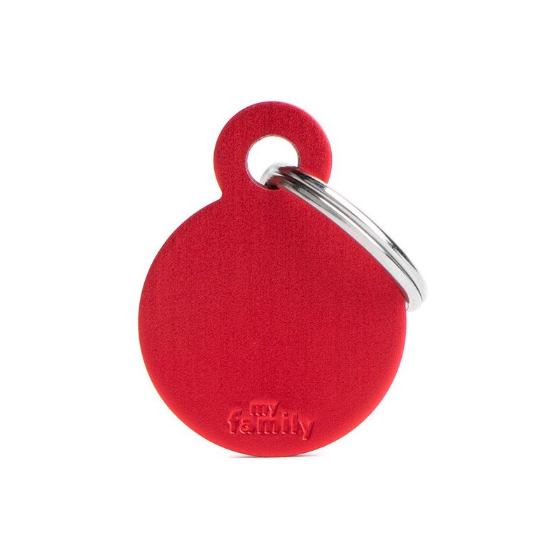 Médaille Basic Cercle Petit Aluminium Rouge
