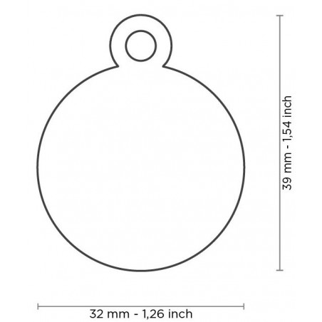 Medaille Basic Circle Groot aluminium blauw