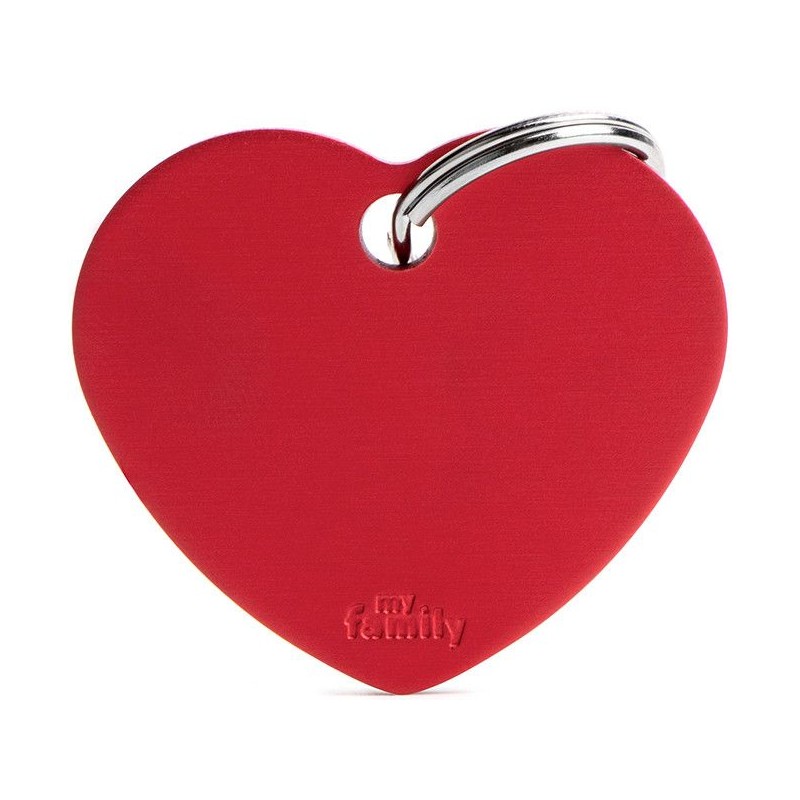 Médaille Basic Coeur Grand Aluminium Rouge
