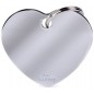 Médaille Basic Coeur Grand Laiton Chromé