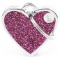 Médaille Shine Coeur Petit Glitter Rose