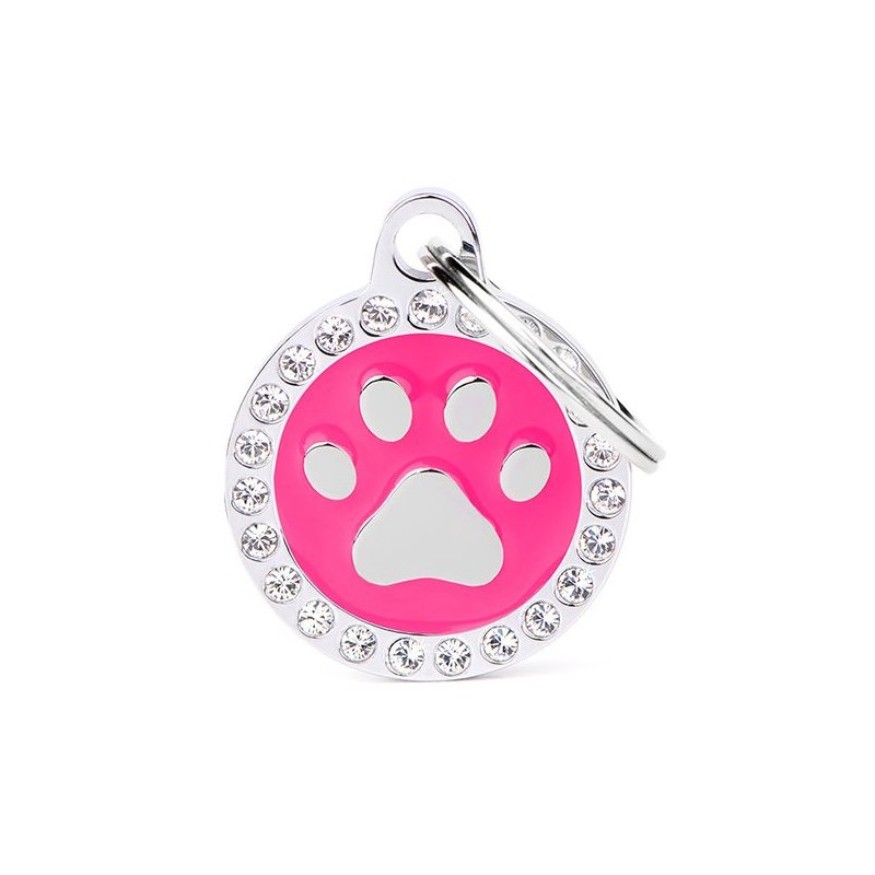 Médaille Glam Patte Cercle Fuchsia Strass BH26GM02 My Family 32,90 € Ornibird