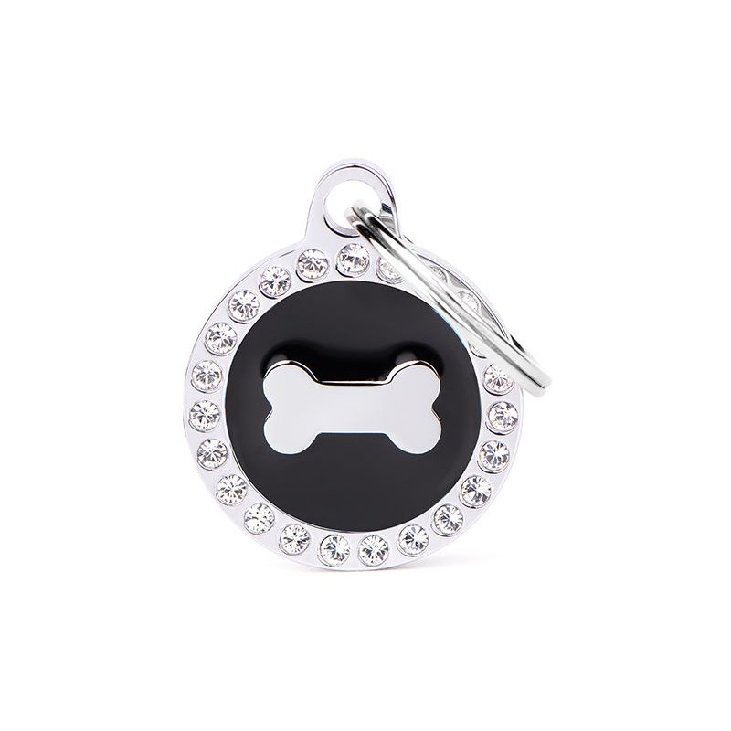Médaille Glam Os Cercle Noir Strass Médaille Glam Os Cercle Noir Strass