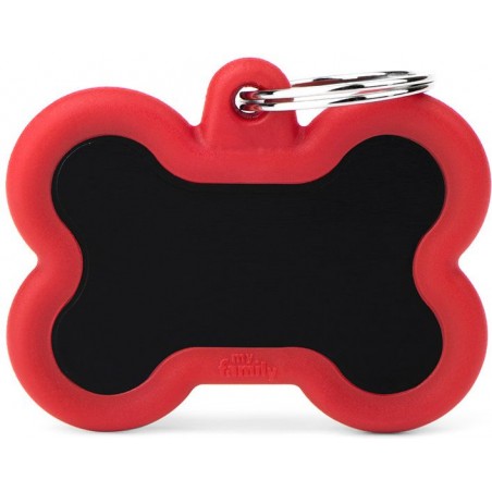 Médaille Gomme Os Aluminium Noir/Rouge à 16,90 € - My Family - HTA01REDMP - Médaille pour gravure