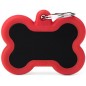 Médaille Gomme Os Aluminium Noir/Rouge Médaille Gomme Os Aluminium Noir/Rouge