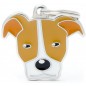 Médaille Chien Pitbull Blanc et Brun Médaille Chien Pitbull Blanc et Brun