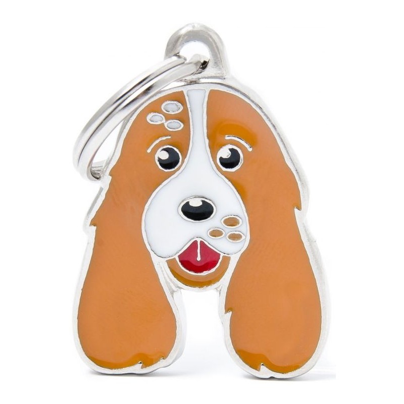 Médaille Chien Cocker Blanc et Orange Médaille Chien Cocker Blanc et Orange