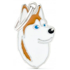 Médaille chien Husky Sibérien Brun et Blanc - 18,90 € - My Family - 8055960259755 - Ornibird SRL